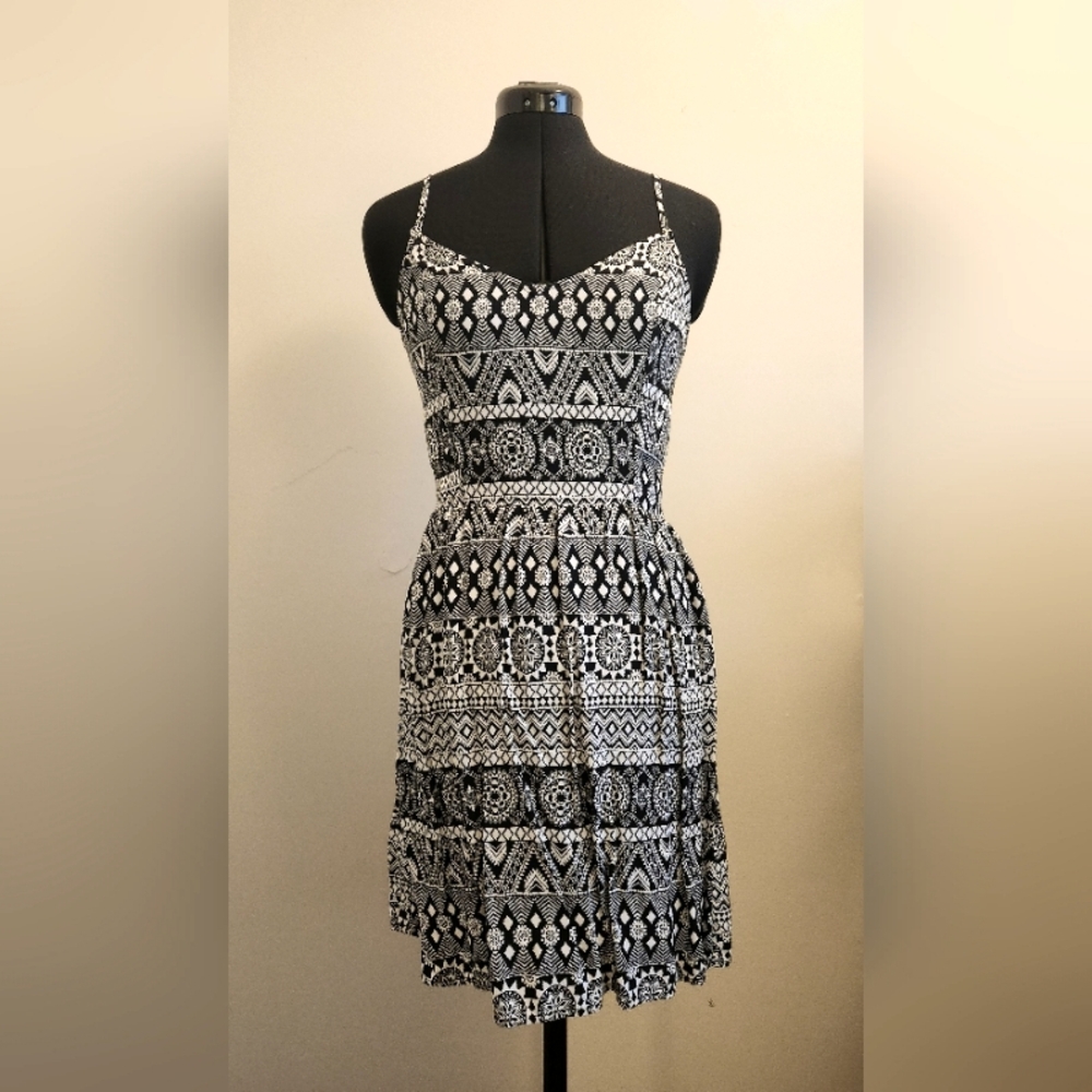 Aztec Print Fit and Flare Dress